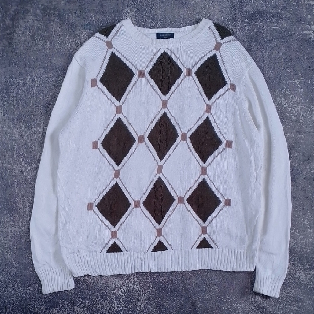 Vintage 90s Dockers Argyle Acedamia Classic Sweater